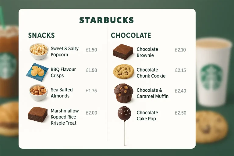 Starbucks Chocolate & Snacks Prices