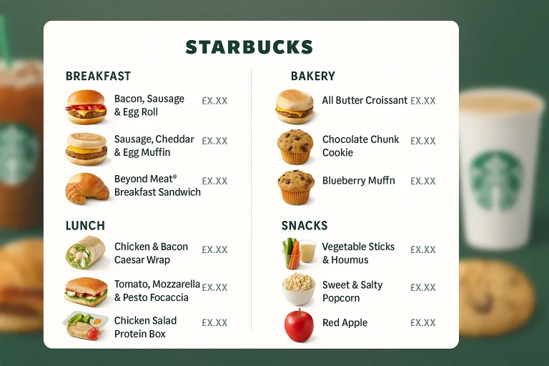 Starbucks Food Menu prices