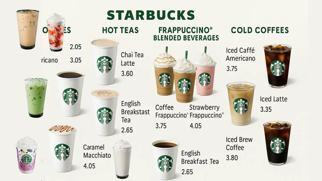 Starbucks drinks menu prices uk