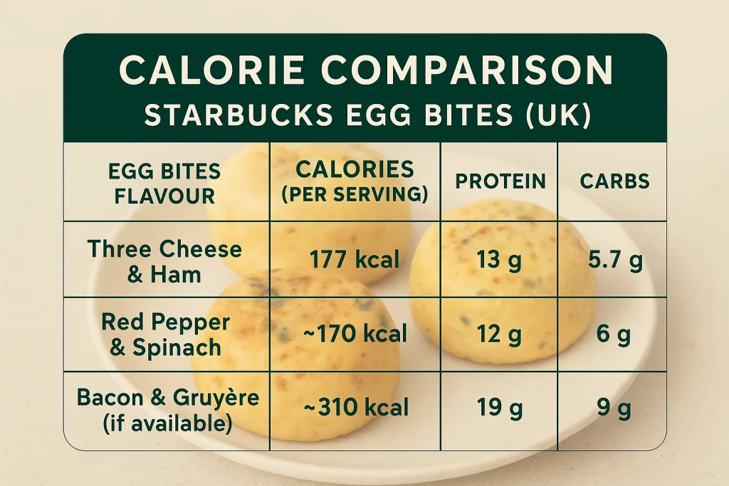Calorie Comparison – Starbucks Egg Bites (UK)