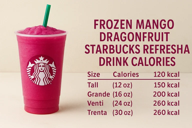 Frozen mango dragonfruit starbucks refresha drink calories