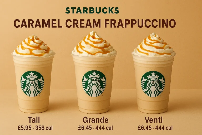 Starbucks Caramel Cream Frappuccino size