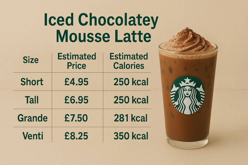Starbucks Iced Chocolatey Mousse Latte prices