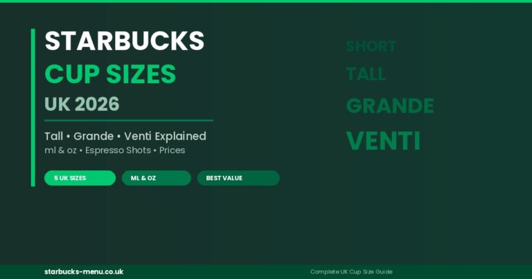 Starbucks Cup Sizes UK 2026 – Tall, Grande, Venti in ml